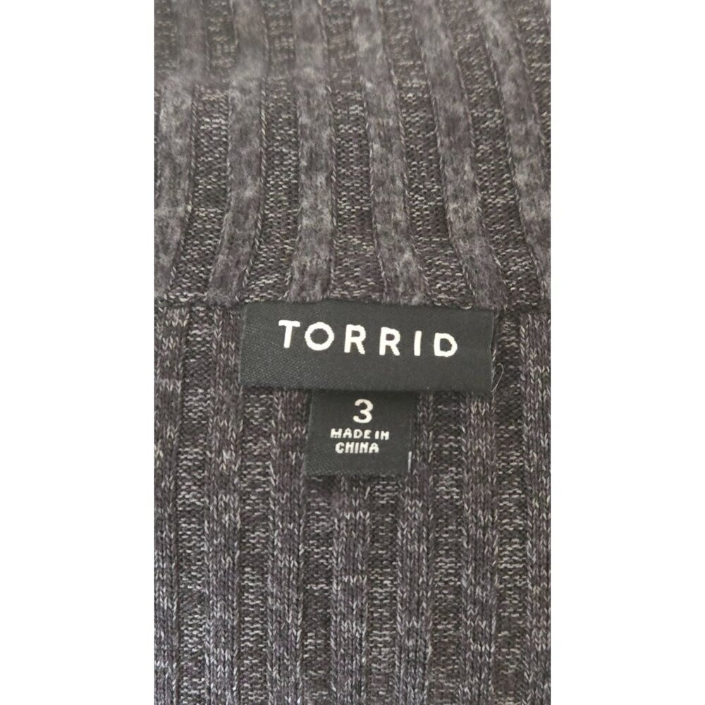 Torrid Relaxed Super Soft Rib Quarter Zip Sweatshirt dark gray size 3X - Picture 5 of 6